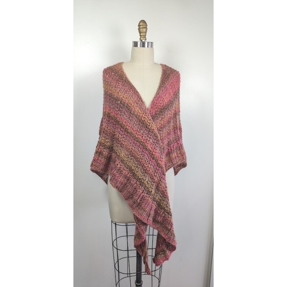 Handmade Knit Shawl Wrap Oversized Scarf Lightweight Casual Winter Chunky Boho